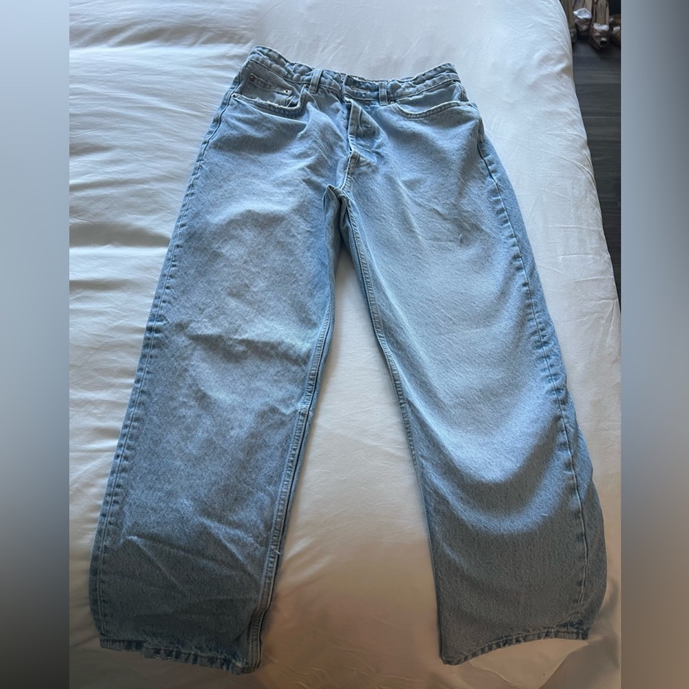 Zara Straight Leg High Rise Jeans